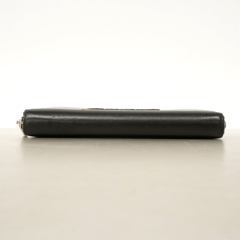 【6hb0397-k】グッチ 長財布 グッチブレード 597677 レザー ブラック シルバー金具【中古】メンズ