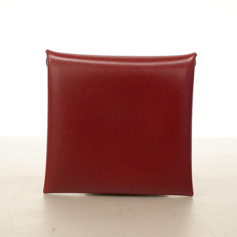 【6hb0418】エルメス コインケース バスティア ボックスカーフ ルージュアッシュ シルバー金具 W刻印【中古】メンズ レディース ユニセックス