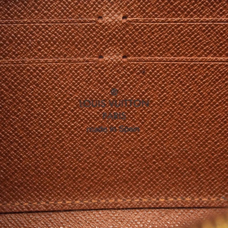 【6hb0425】ルイヴィトン 長財布 モノグラム ジッピーウォレット M60017 ブラウン【中古】メンズ レディース ユニセックス
