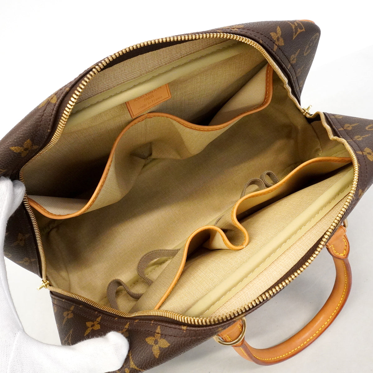 【6hb0429】ルイヴィトン ハンドバッグ モノグラム ドーヴィル M47270 ブラウン【中古】レディース