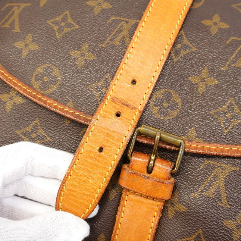 【6hb0431】ルイヴィトン ショルダーバッグ モノグラム ソミュール35 M42254 ブラウン【中古】レディース