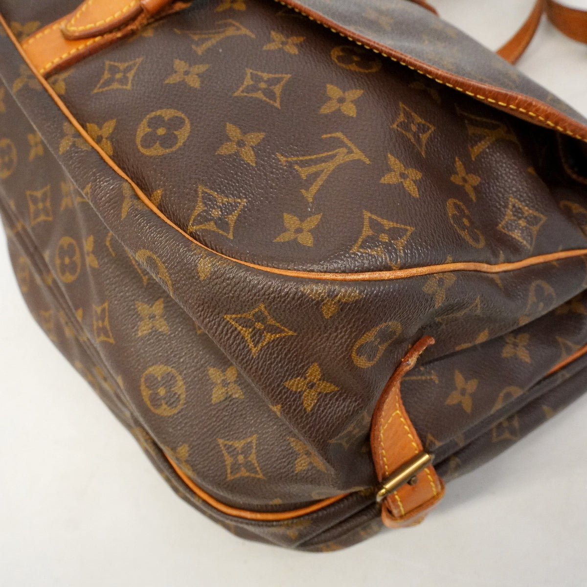 【6hb0431】ルイヴィトン ショルダーバッグ モノグラム ソミュール35 M42254 ブラウン【中古】レディース