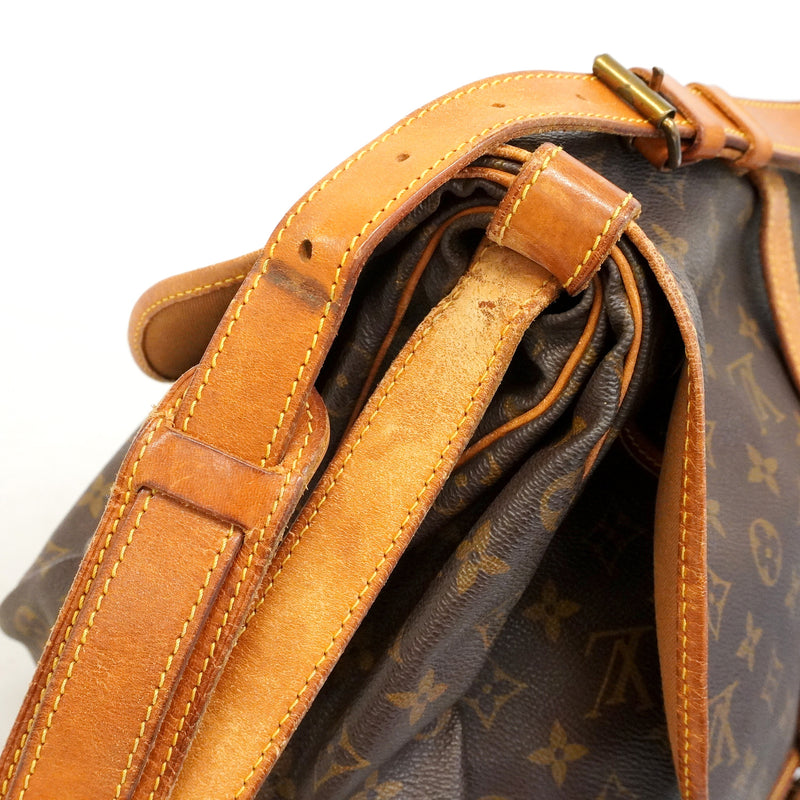 【6hb0431】ルイヴィトン ショルダーバッグ モノグラム ソミュール35 M42254 ブラウン【中古】レディース