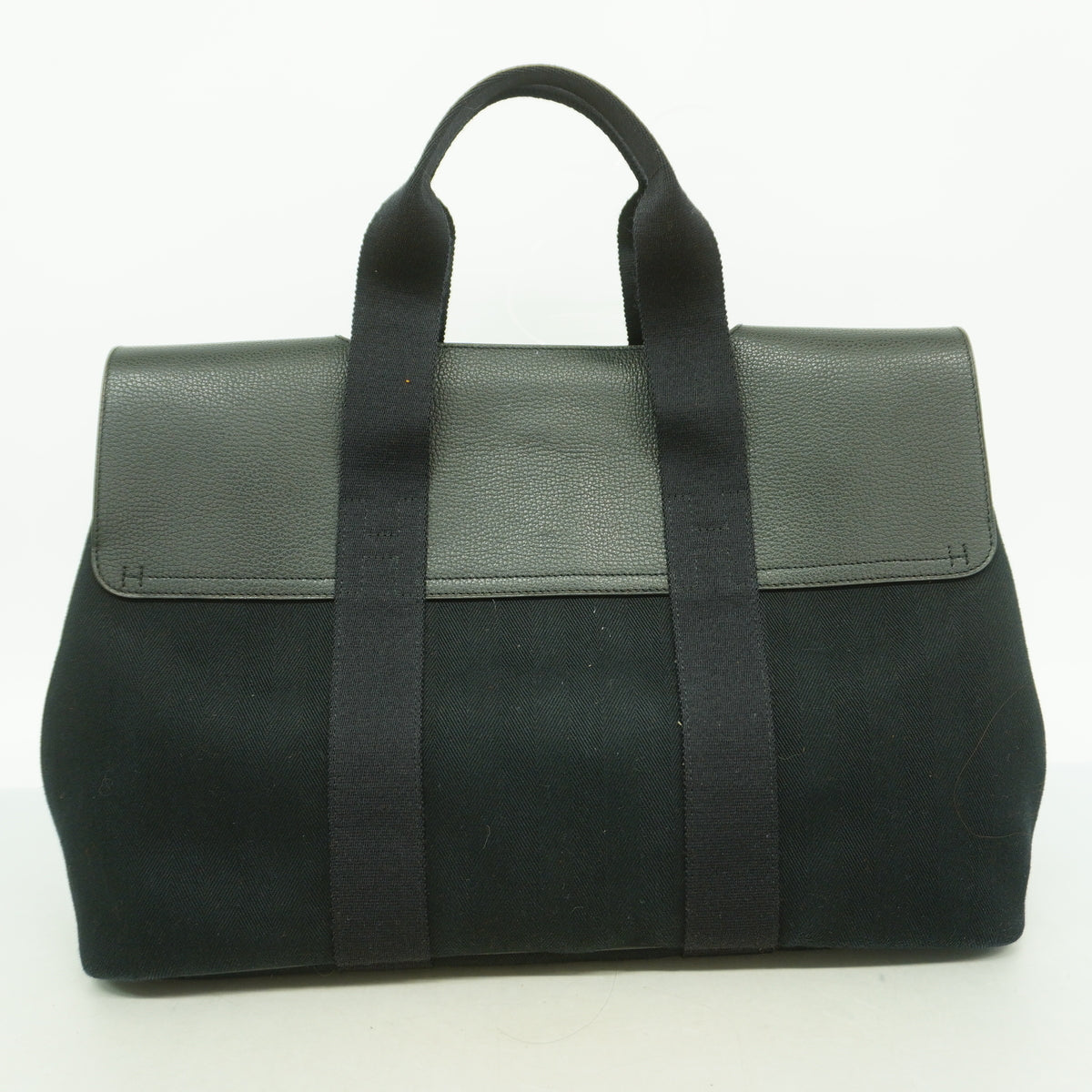 【6hb0455】エルメス トートバッグ ヴァルパライソMM トワルシェブロン ブラック シルバー金具【中古】メンズ レディース ユニセックス