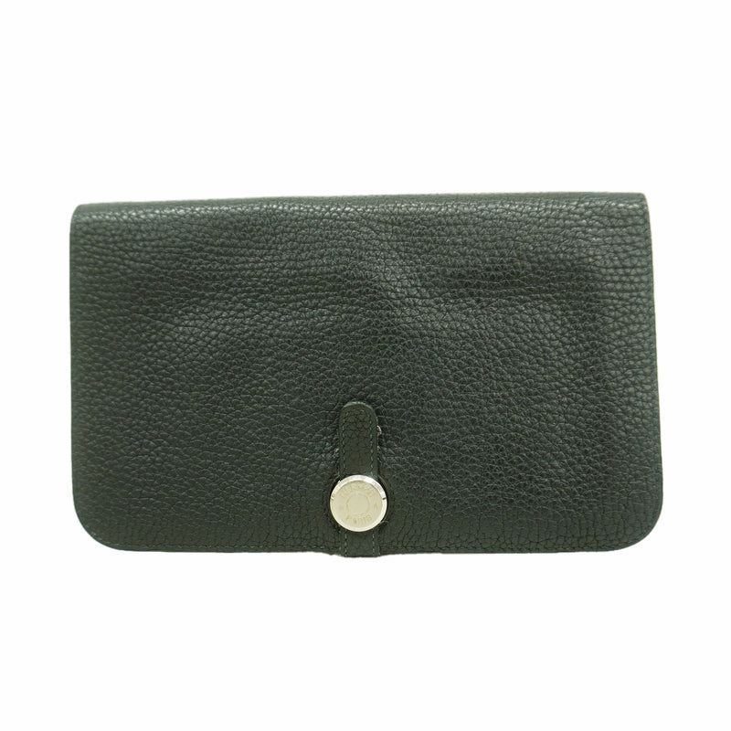【6hb0456】エルメス 長財布 ドゴンGM トゴ ブラック シルバー金具 □L刻印【中古】メンズ レディース ユニセックス