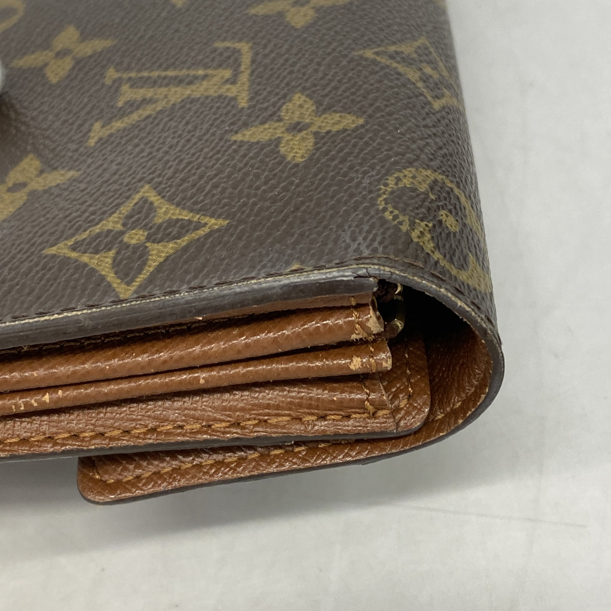 【6hb0482】ルイヴィトン 長財布 モノグラム ポシェットポルトモネクレディ M61726 ブラウン【中古】レディース