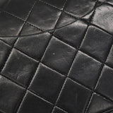【6hb0493】シャネル ショルダーバッグ マトラッセ Wフラップ Wチェーン ラムスキン ブラック ゴールド金具【中古】レディース