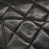 【6hb0494】シャネル ショルダーバッグ マトラッセ Wフラップ Wチェーン ラムスキン ブラック ゴールド金具【中古】レディース