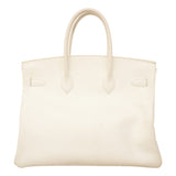 【6hb0495】エルメス ハンドバッグ バーキン35 クシュベル ホワイト ゴールド金具 □A刻印【中古】レディース