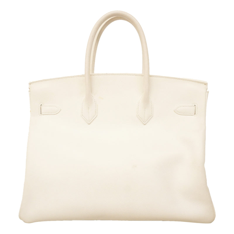 【6hb0495】エルメス ハンドバッグ バーキン35 クシュベル ホワイト ゴールド金具 □A刻印【中古】レディース