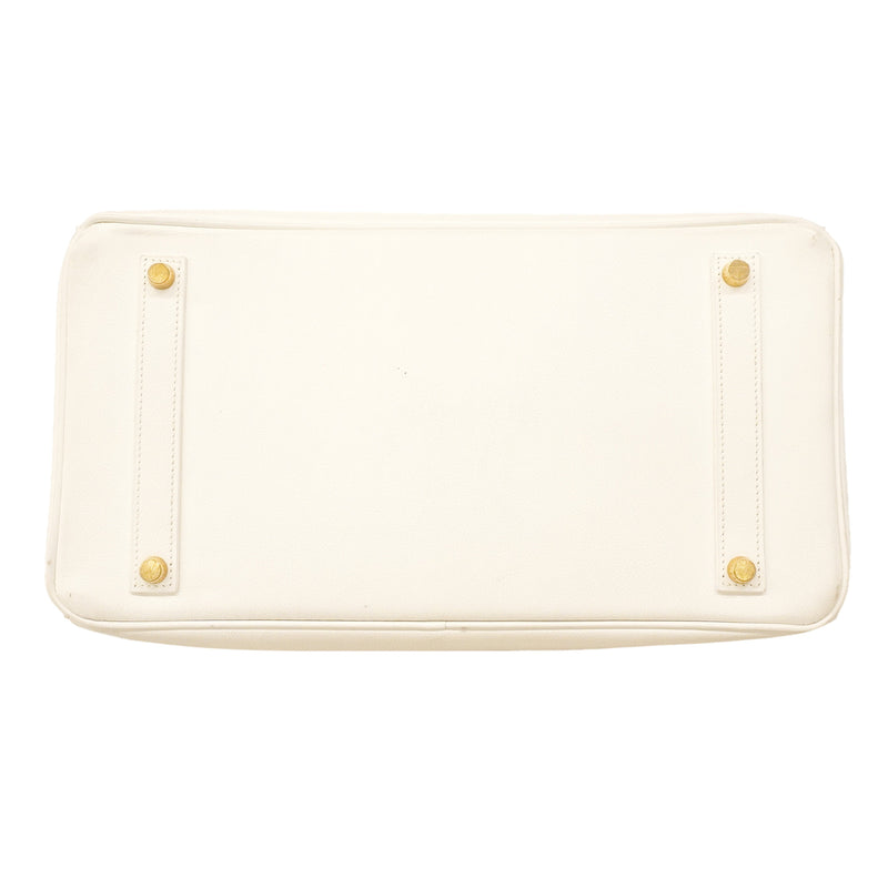 【6hb0495】エルメス ハンドバッグ バーキン35 クシュベル ホワイト ゴールド金具 □A刻印【中古】レディース