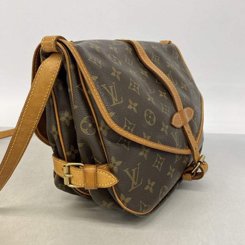 【6hb0499】ルイヴィトン ショルダーバッグ モノグラム ソミュール30 M42256 ブラウン【中古】レディース
