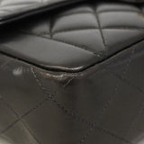 【6hb0510】シャネル ショルダーバッグ マトラッセ Wチェーン ラムスキン ブラック ゴールド金具【中古】レディース