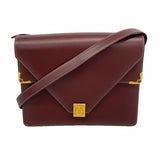 【6hb0515】カルティエ ショルダーバッグ マスト レザー ボルドー ゴールド金具【中古】レディース
