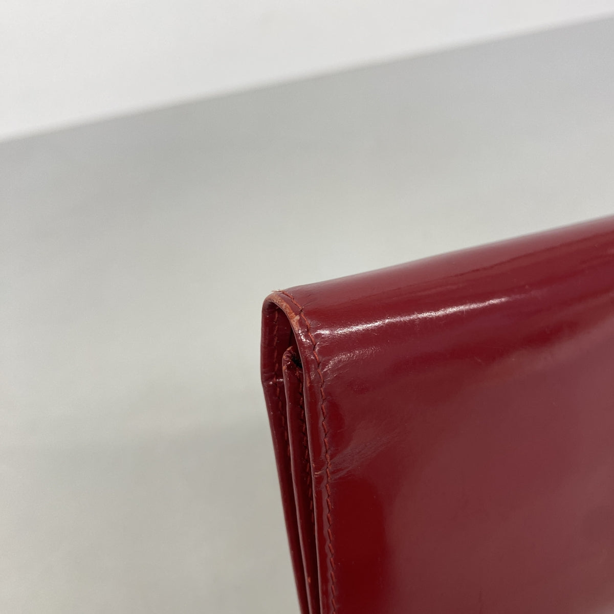 【6hb0516】クリスチャンディオール 長財布 エナメル レッド シルバー金具【中古】レディース