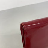 【6hb0516】クリスチャンディオール 長財布 エナメル レッド シルバー金具【中古】レディース