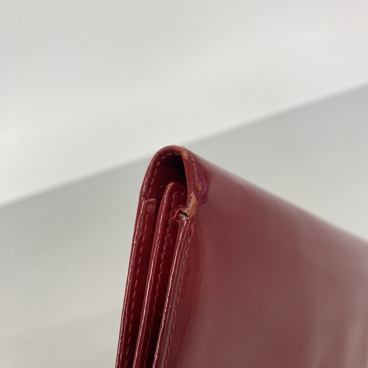 【6hb0516】クリスチャンディオール 長財布 エナメル レッド シルバー金具【中古】レディース