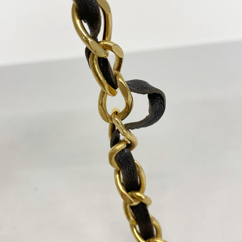 【6hb0517】シャネル ベルト チェーンベルト ブラック ゴールド ゴールド金具【中古】レディース