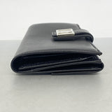 【6hb0520】サルヴァトーレフェラガモ 長財布 レザー ブラック シルバー金具【中古】レディース