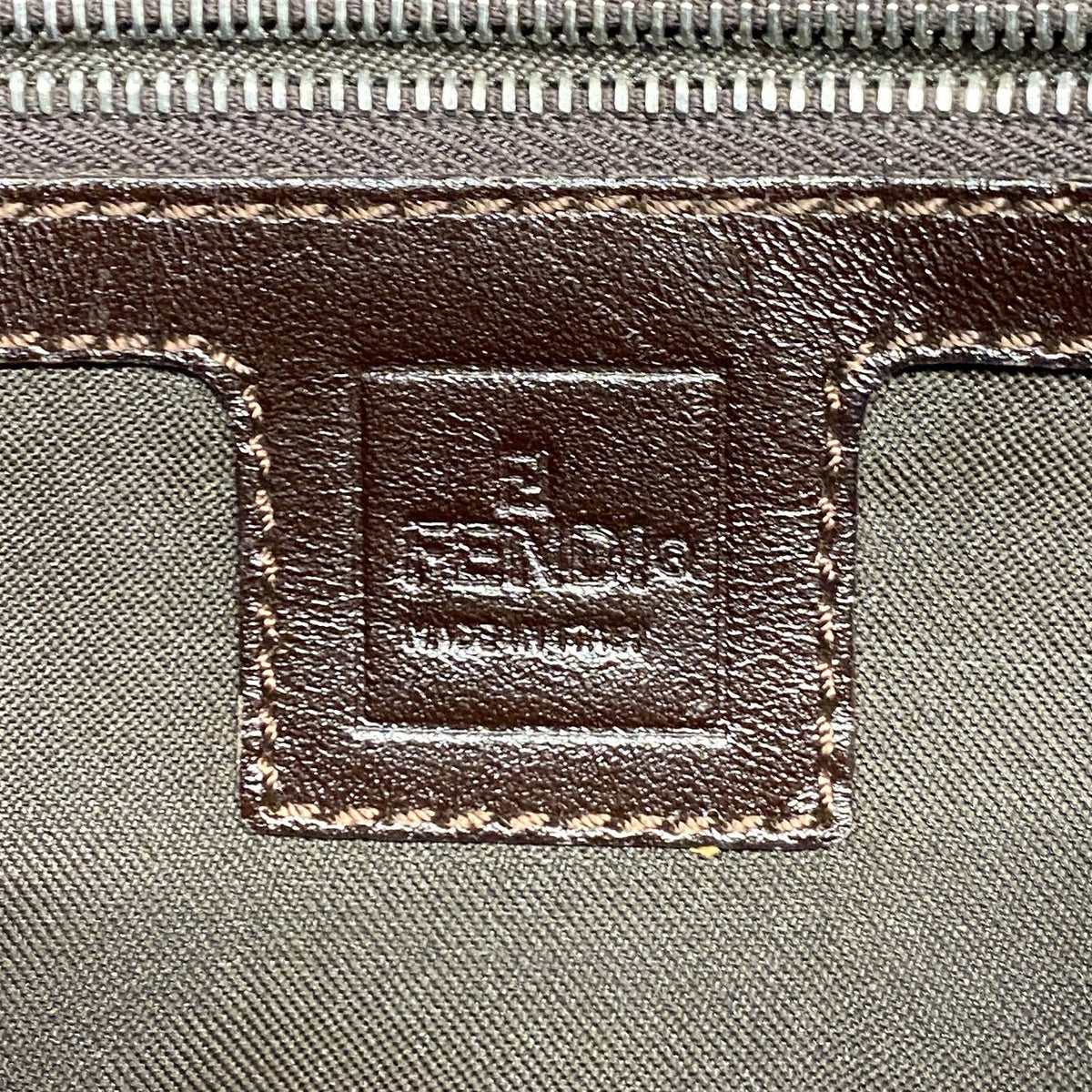 【6hb0521】フェンディ ハンドバッグ ズッカ ナイロンキャンバス ブラウン シルバー金具【中古】レディース