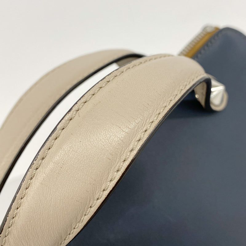 【6hb0523】フェンディ ハンドバッグ ピーカブー バイザウェイ レザー ネイビー ブラウン シルバー金具 2wayバッグ【中古】レディース