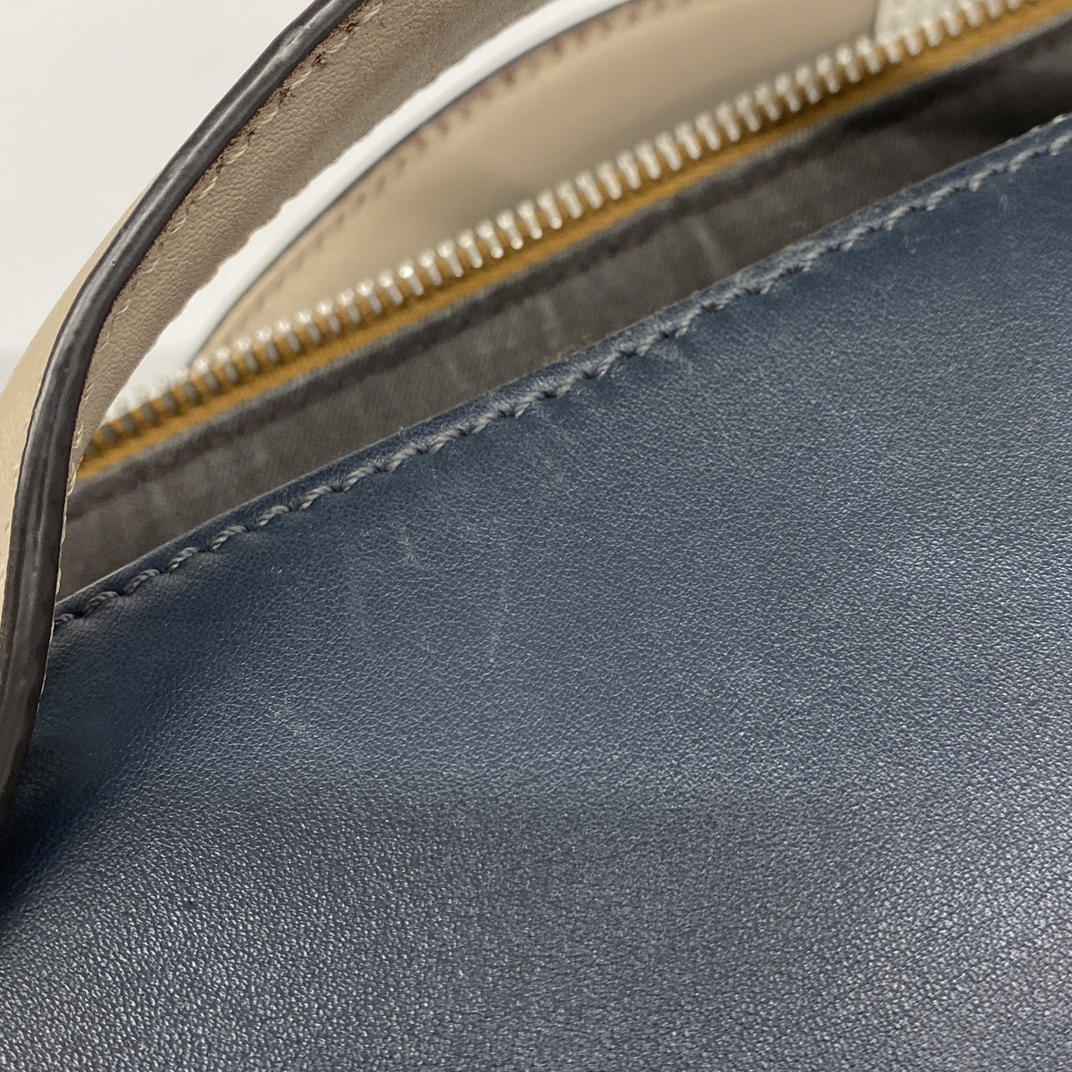 【6hb0523】フェンディ ハンドバッグ ピーカブー バイザウェイ レザー ネイビー ブラウン シルバー金具 2wayバッグ【中古】レディース