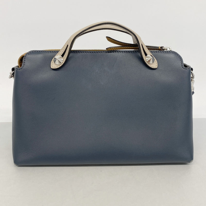 【6hb0523】フェンディ ハンドバッグ ピーカブー バイザウェイ レザー ネイビー ブラウン シルバー金具 2wayバッグ【中古】レディース