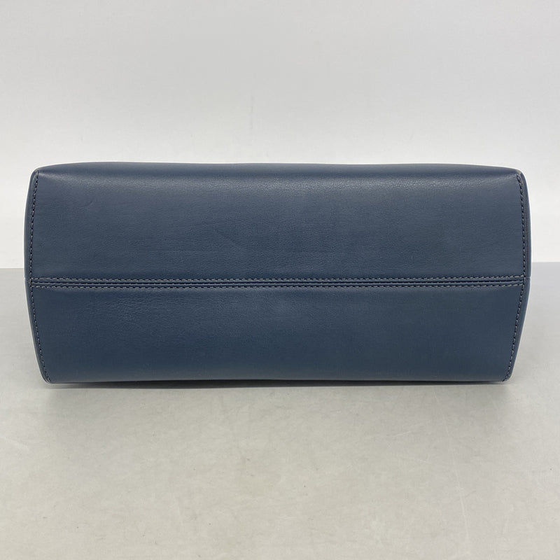 【6hb0523】フェンディ ハンドバッグ ピーカブー バイザウェイ レザー ネイビー ブラウン シルバー金具 2wayバッグ【中古】レディース
