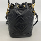 【6hb0524】フェンディ ハンドバッグ モントレゾール レザー ブラック ゴールド金具 2wayバッグ【中古】レディース