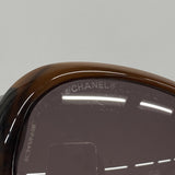 【6hb0525】シャネル サングラス カメリア 5113 プラスチック ブラウン シルバー金具【中古】レディース