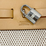 【6hb0526】エルメス ハンドバッグ エールバッグPM トワルGM ナチュラル シルバー金具 □H刻印【中古】レディース