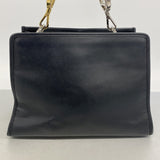 【6hb0527】フェンディ ハンドバッグ レザー ブラック ゴールド/シルバー金具【中古】レディース