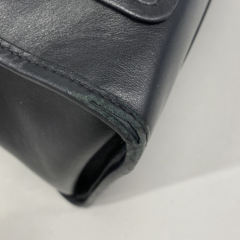 【6hb0527】フェンディ ハンドバッグ レザー ブラック ゴールド/シルバー金具【中古】レディース