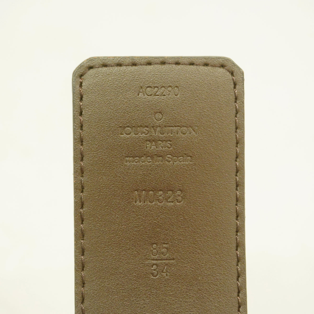 【6hb0536】ルイヴィトン ベルト モノグラム サンチュールLVイニシャル M0323 ブラウン【中古】メンズ