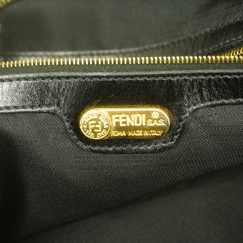 【6hb0537】フェンディ ハンドバッグ ナイロン ブラック ゴールド金具 2wayバッグ【中古】レディース