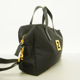 【6hb0537】フェンディ ハンドバッグ ナイロン ブラック ゴールド金具 2wayバッグ【中古】レディース
