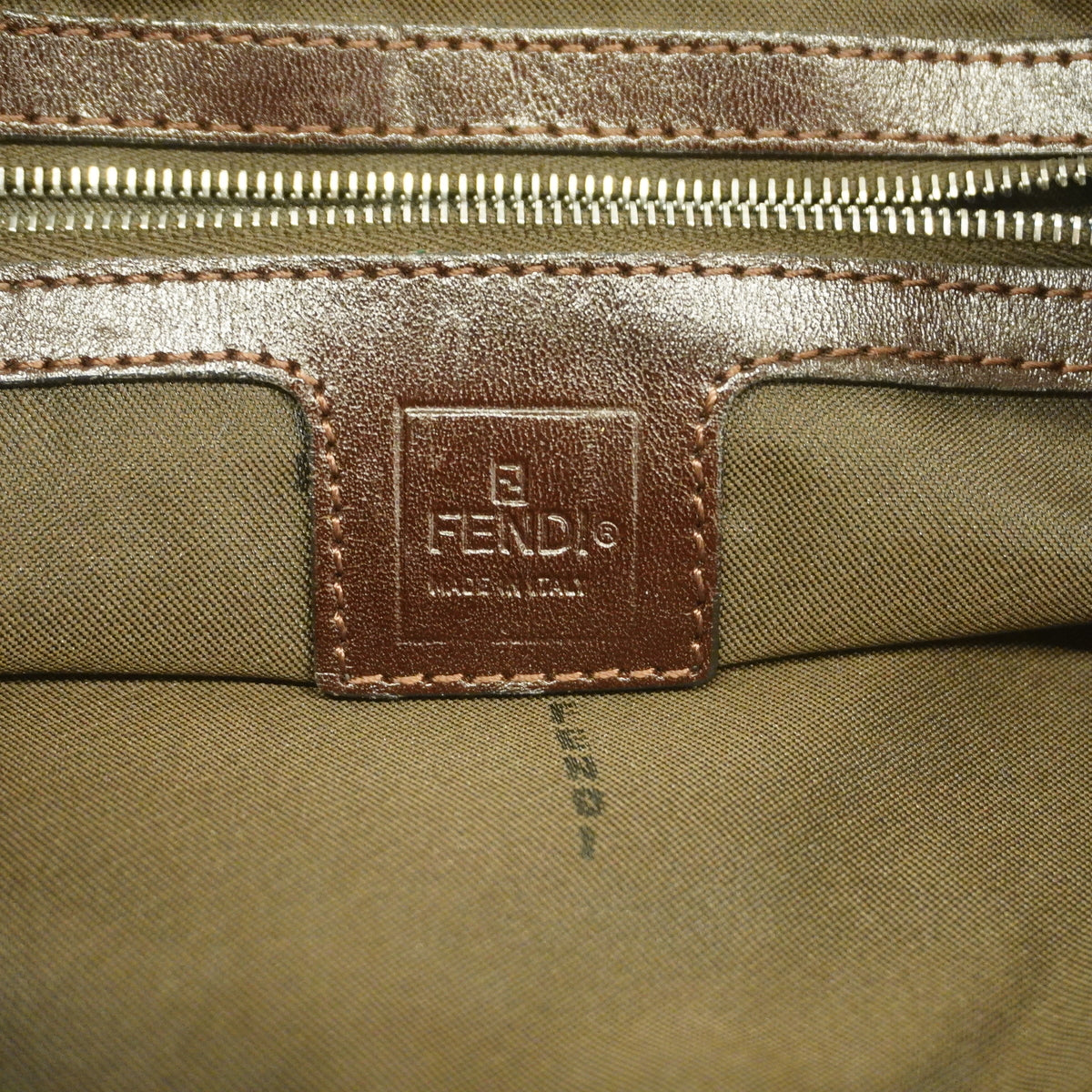 【6hb0540】フェンディ ハンドバッグ ズッカ ナイロンキャンバス ブラウン シルバー金具【中古】レディース