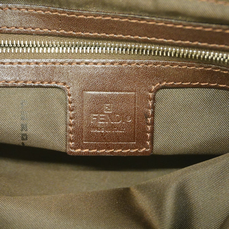 【6hb0542】フェンディ ショルダーバッグ ズッカ ナイロンキャンバス ブラウン シルバー金具【中古】レディース