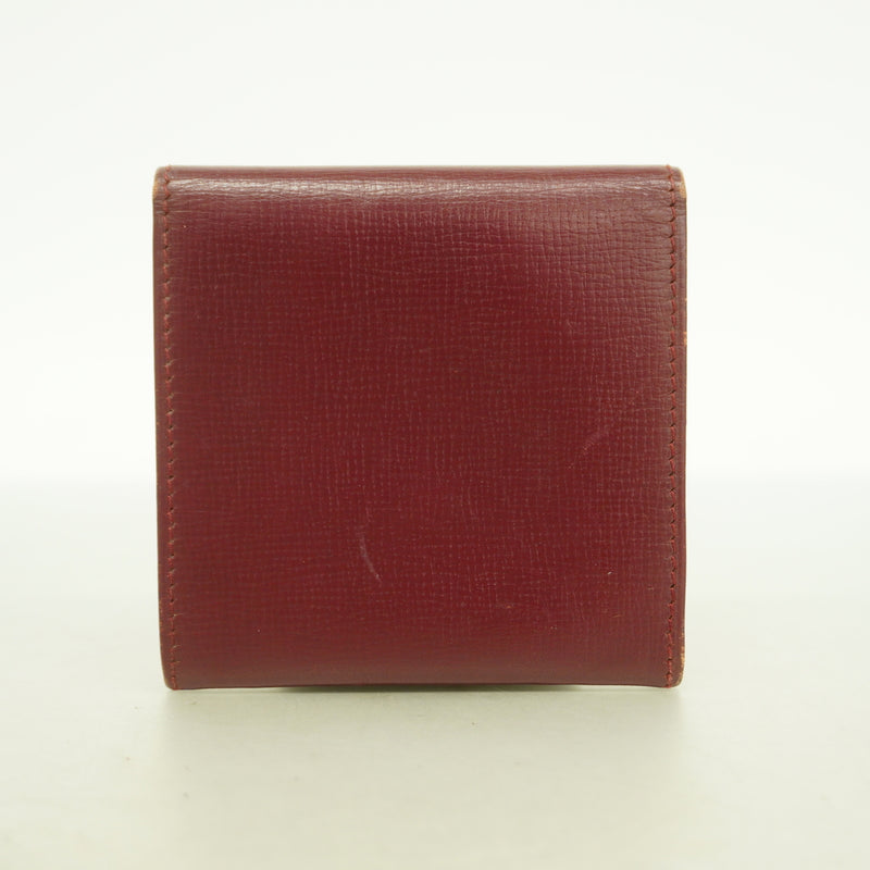【6hb0549】カルティエ コインケース マスト レザー ボルドー ゴールド金具【中古】メンズ レディース ユニセックス