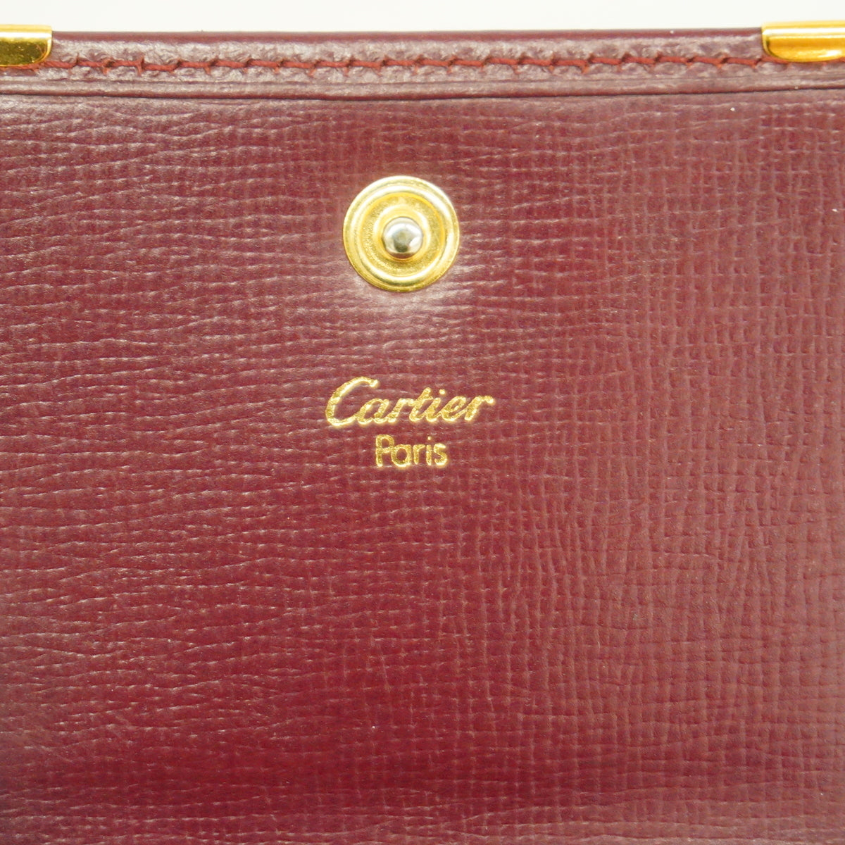 【6hb0549】カルティエ コインケース マスト レザー ボルドー ゴールド金具【中古】メンズ レディース ユニセックス