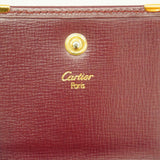 【6hb0549】カルティエ コインケース マスト レザー ボルドー ゴールド金具【中古】メンズ レディース ユニセックス