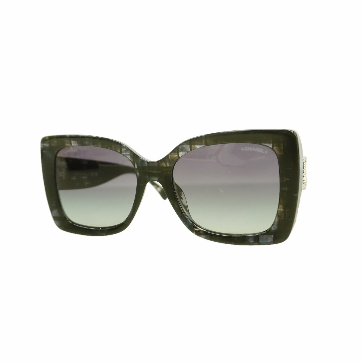 【6hb0551】シャネル サングラス 5555-A プラスチック ブラック シルバー金具【中古】レディース