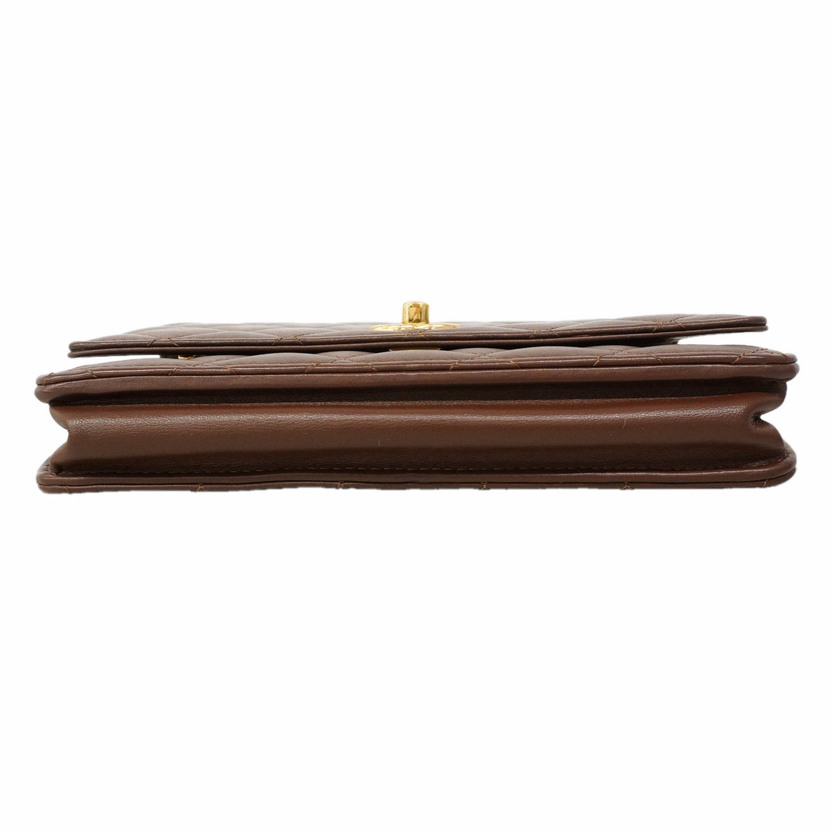 【6hb0556】シャネル ショルダーウォレット マトラッセ チェーンショルダー ラムスキン ブラウン ゴールド金具【中古】レディース