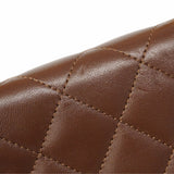 【6hb0556】シャネル ショルダーウォレット マトラッセ チェーンショルダー ラムスキン ブラウン ゴールド金具【中古】レディース
