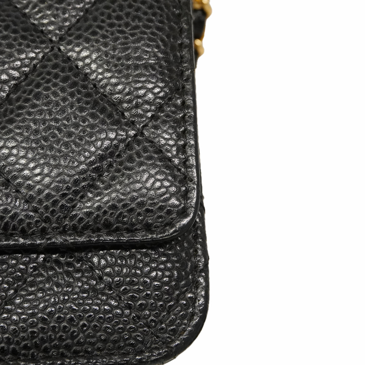 【6hb0557】シャネル ショルダーウォレット マトラッセ チェーンショルダー キャビアスキン ブラック ゴールド金具【中古】レディース