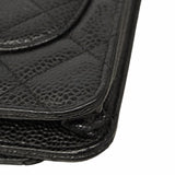 【6hb0557】シャネル ショルダーウォレット マトラッセ チェーンショルダー キャビアスキン ブラック ゴールド金具【中古】レディース