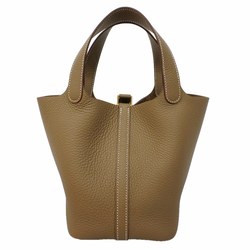 【6hb0558】エルメス ハンドバッグ ピコタンロックPM トリヨンクレマンス エトゥープ ゴールド金具 G刻印【中古】レディース