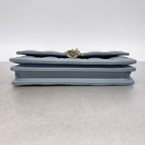 【6hb0561】クリスチャンディオール ハンドバッグ カナージュ レザー ブルー シャンパンゴールド金具 2wayバッグ【中古】レディース