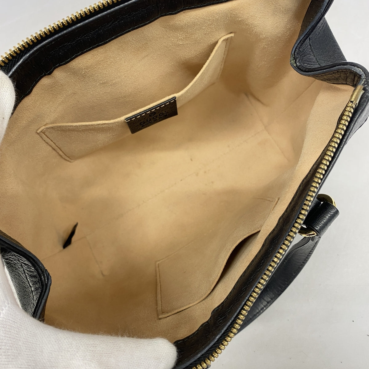 【6hb0562】グッチ ハンドバッグ GGマーモント シェリーライン 547551 レザー ブラック ゴールド金具 2wayバッグ【中古】レディース
