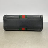【6hb0562】グッチ ハンドバッグ GGマーモント シェリーライン 547551 レザー ブラック ゴールド金具 2wayバッグ【中古】レディース